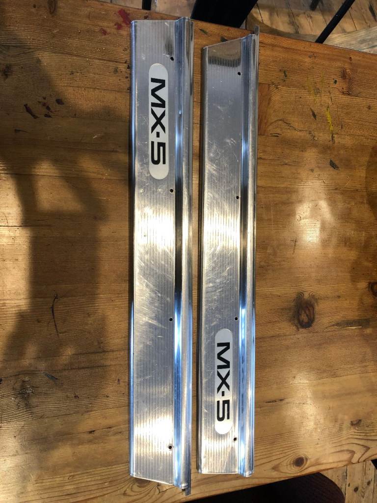 Mazda Mx5 MK1 Chrome Sill Plates.. Kick Plates/Protectors Orginal