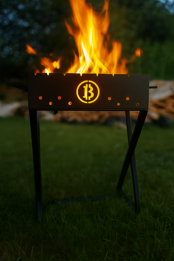  Unique Handcrafted Heavy-Duty Steel Mangal Bitcoin themed