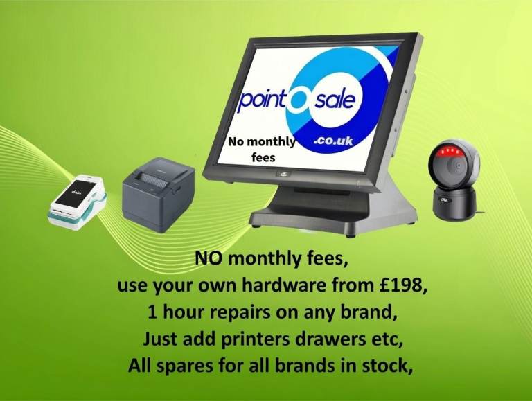 epos till system No monthly fees restaurant fast food pizza chicken fish paper shop supermarket