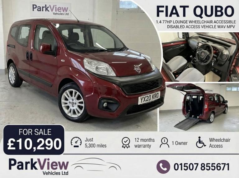 FIAT QUBO 1.4 1.4 77hp Lounge Wheelchair Accessible Disabled Access Vehicle WAV