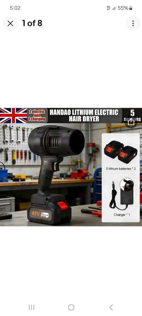 Mini Jet Dryer Air Blower Super Fan Turbine-Powered Portable.