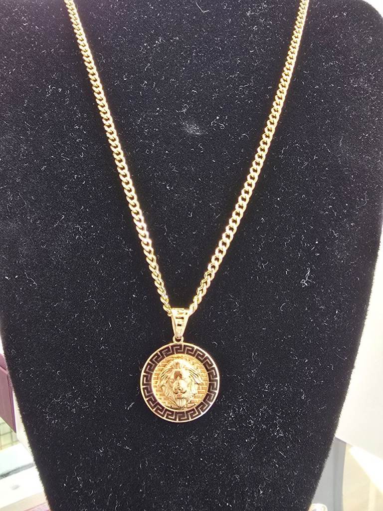14CT GOLD 18" CHAIN WITH 14CT GREEK LION PENDANT