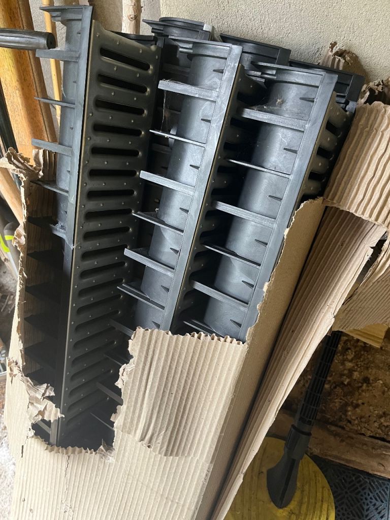 Metal and plastic Drainage Grates and Channels – unused