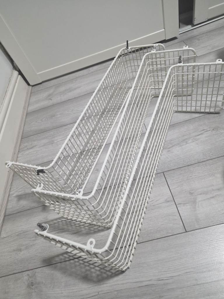 3 ikea metal shelves