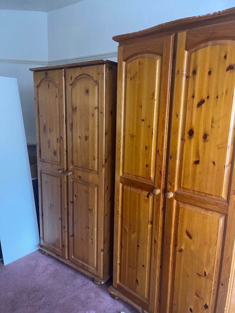  2 double Oak wardrobe £20 each to collect 
