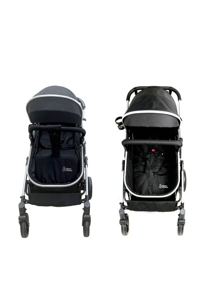 Brand new - Parents & Peanuts 3 in 1 prams -Suitable from birth up to 22 KG - Black / Silver frame