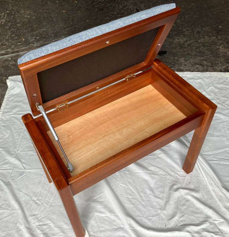 Handcrafted Solid Mahogany Piano Stool