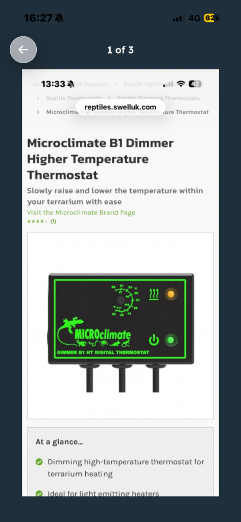 Reptile vivarium dimmer thermostat for snake corn snake  snake bearded dragon gecko lizard etc 