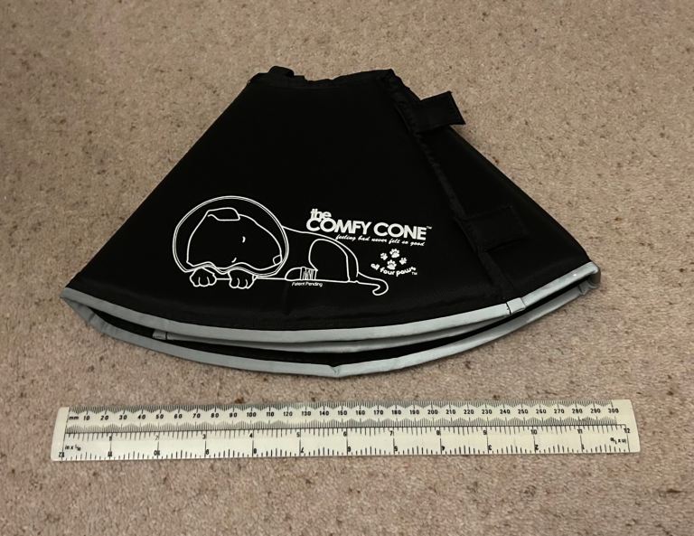 All Four Paws Original Comfy Cone, Soft Pet Recovery Collar, Small-Long, Black. 