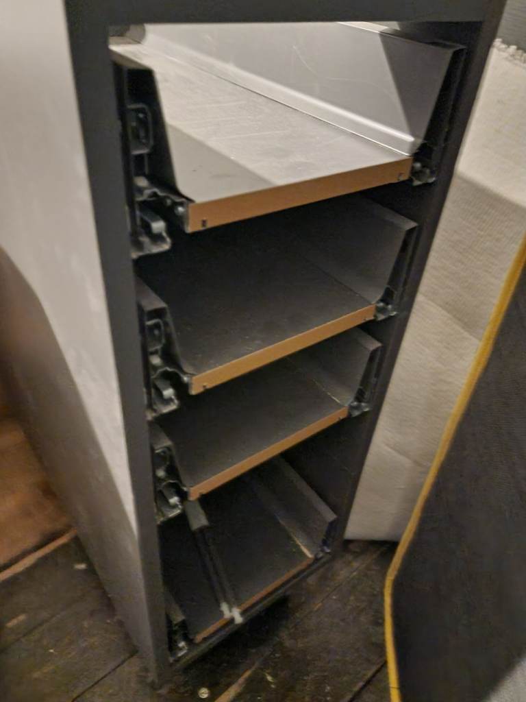 Magnet kitchen units. Ready built grey (brand new) surplus to requirement