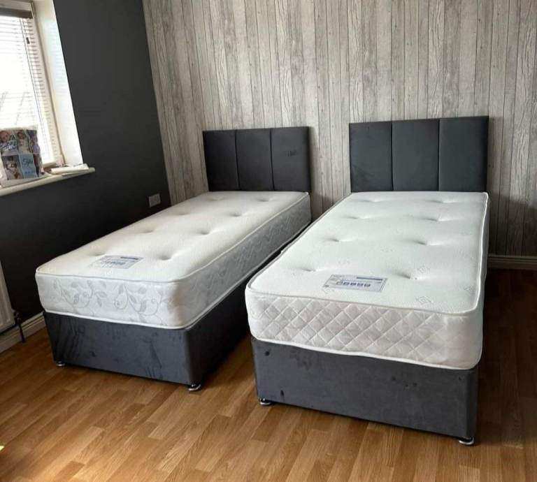 ✨Single And Double Bed With Mattress >> Divan Bed Sturdy & Comfortable Brand New Cash On Delivery 