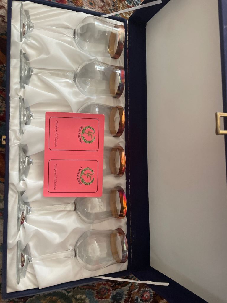 image for Set of 6 vintage crystal glasses never been used