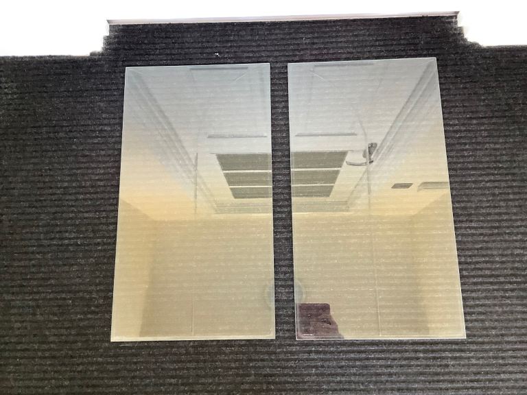 Two decorative glass panels - ideal for furniture making