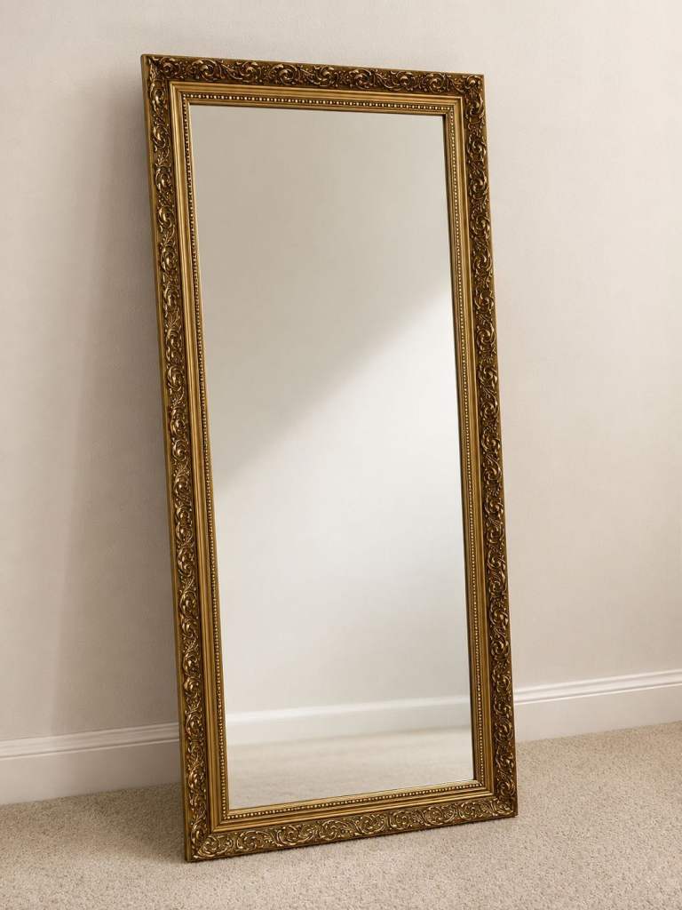 Large Gold Ornate Framed Mirror – Good Condition