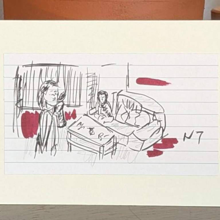 Hand Drawn Illustration Original Sketch Drawing 'Hello Visitors' 