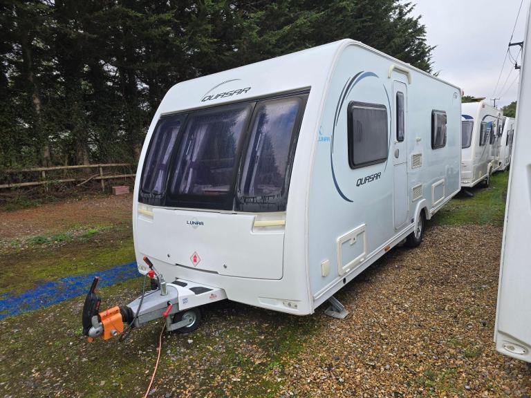 2014 Lunar Quasar 554 4 Berth Fixed Single Beds E/Washroom Caravan, Solar, M/Mov