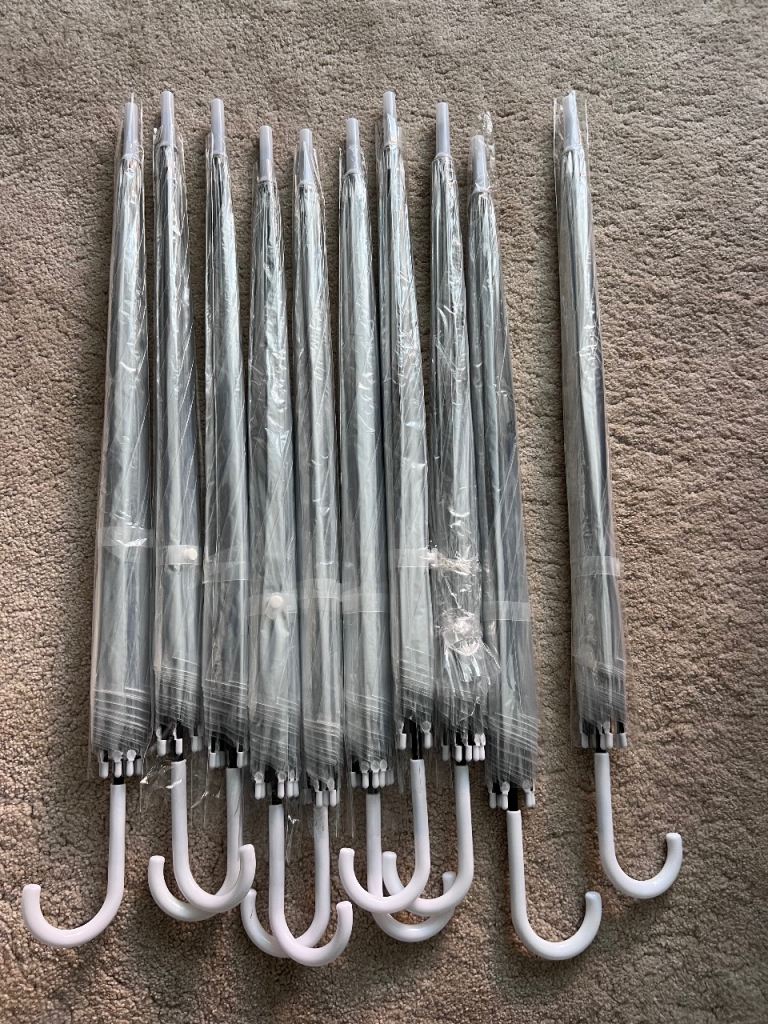 10 Brand New Clear Umbrellas - Wedding 