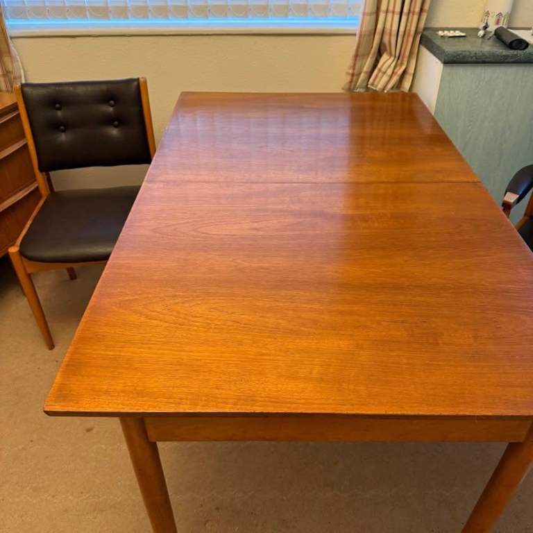 Mid century extending Dining Table 6 Chairs Morris of Glasgow teak 