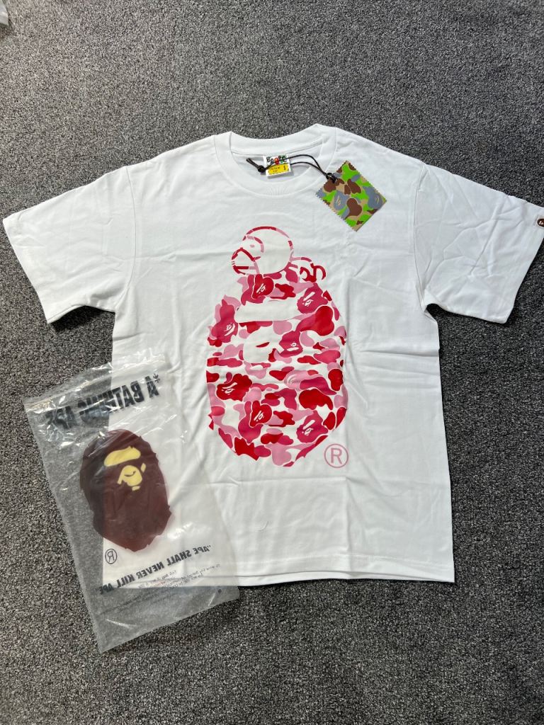A Bathing Ape BAPE Grenade Logo T-Shirt - White, Size S