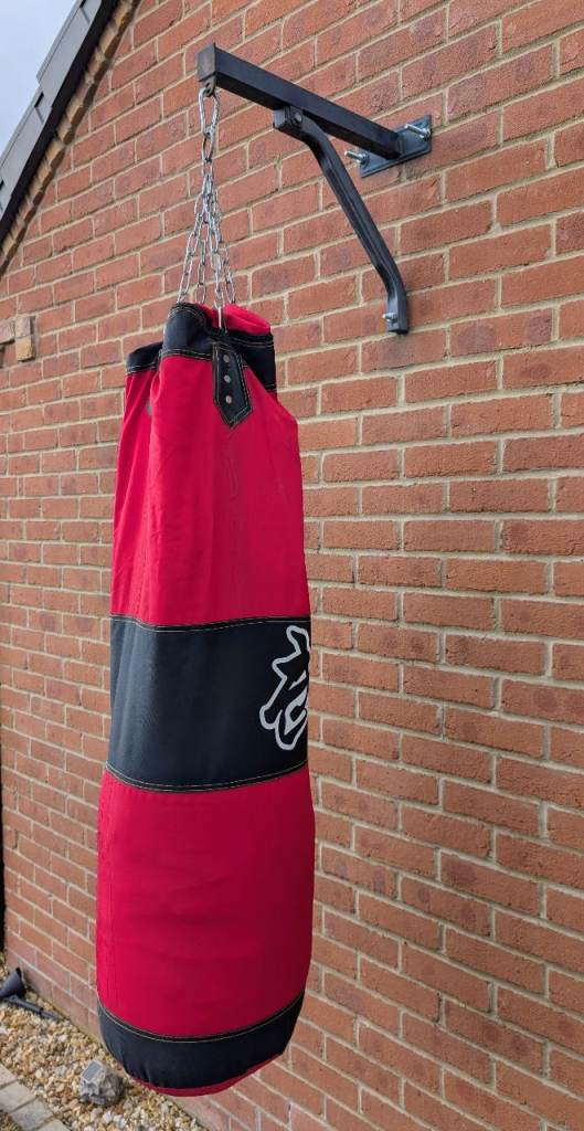 Red Boxing Punch Bag with Wall Bracket and Chain