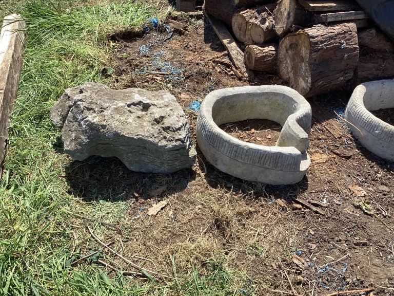 Stone garden water feature