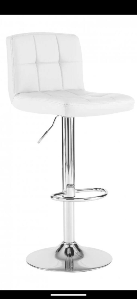 Neo Faux Leather Cuban Swivel Bar Stool - White (New, Opened) 