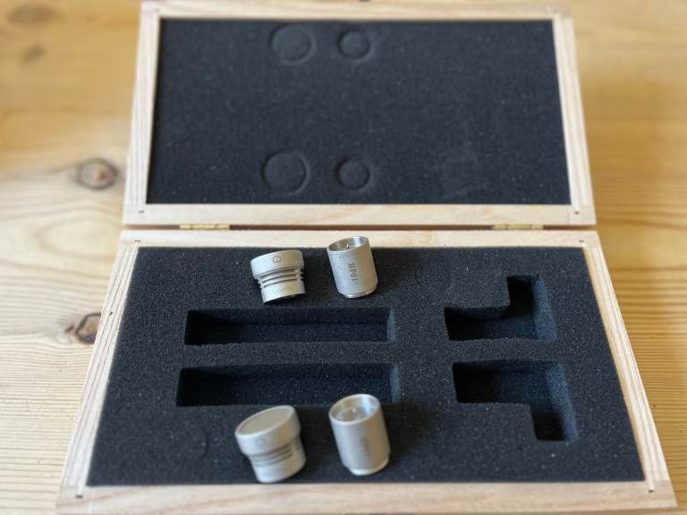 Oktava MK 012 Cardioid capsules and 10dB pads. 