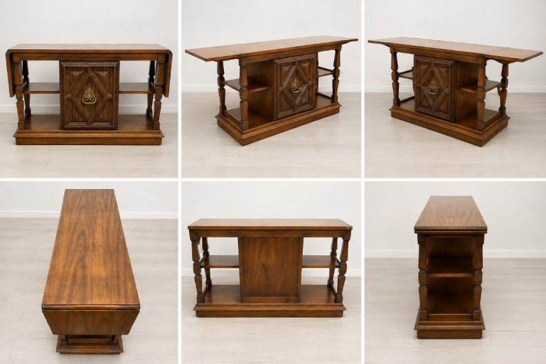 Vintage American Walnut Extendable Bar / Serving Unit – Statement Piece