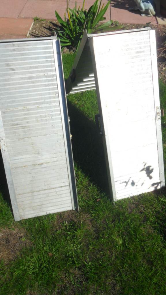 Aluminium folding ramps strong but light and portable