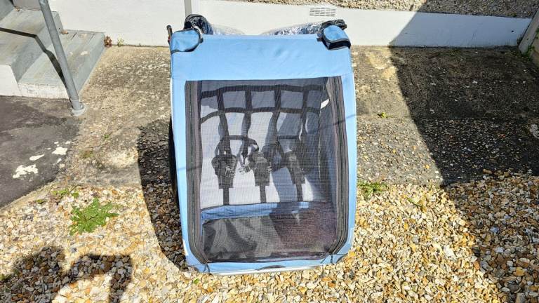 Infantastic Bicycle Trailer Blue Childs Kids Convertible For 2 Kids up to 40KG Suspension