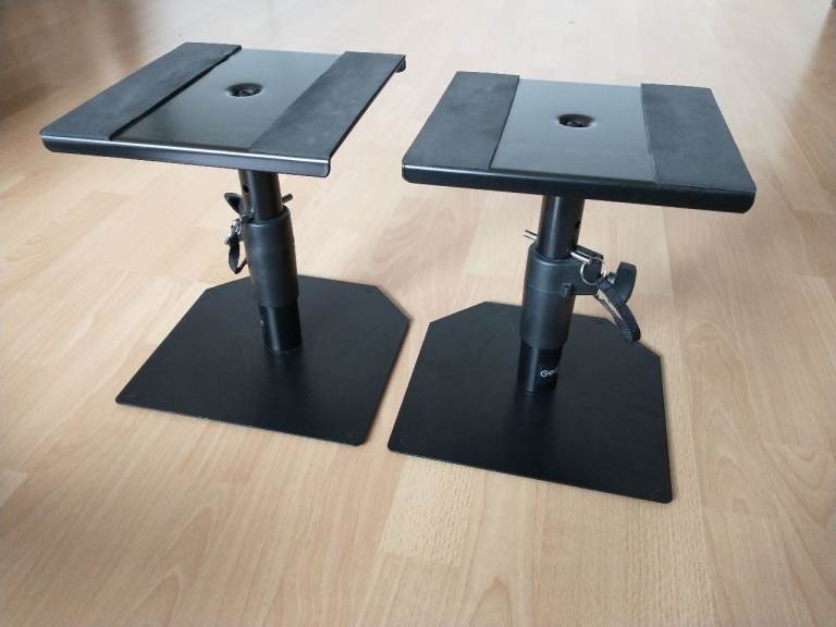 Desktop Monitor Speaker Stands by Gear4Music, Pair | Collection only – Brixton