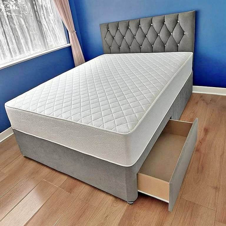 **Brand New Quality Divan Beds with Storage Drawers and Headboard – All Sizes Available**