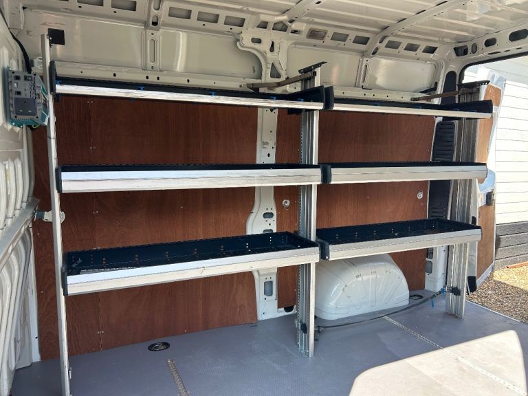 Van racking, van vault and roof rack for medium wheel base van. 