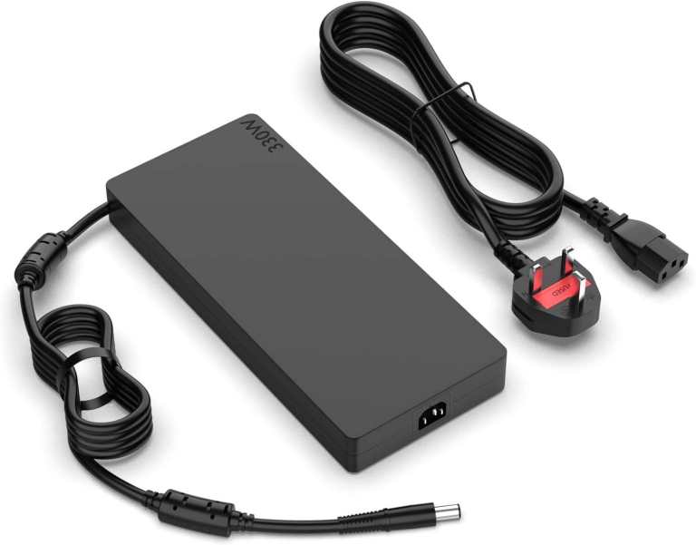 New 330W Slim Power Adapter for Dell Alienware M17/M18/X17/Area-51m R1/R2, G15/G16, 7.4mm Barrel Tip