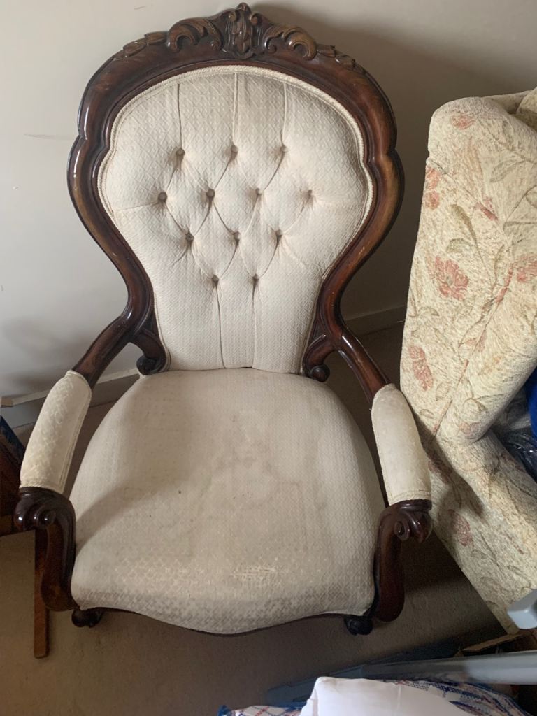 Vintage Wooden nursing Armchair for re upholstery 