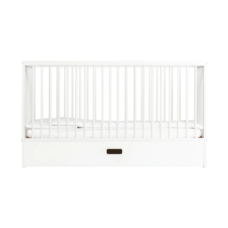 Mokee Midi Cot bed + Drawer - White