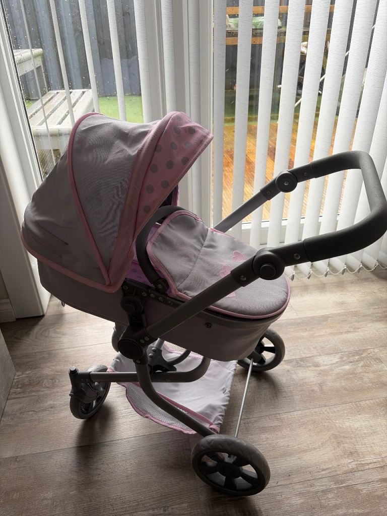 Tiny treasures folding dolls pram 