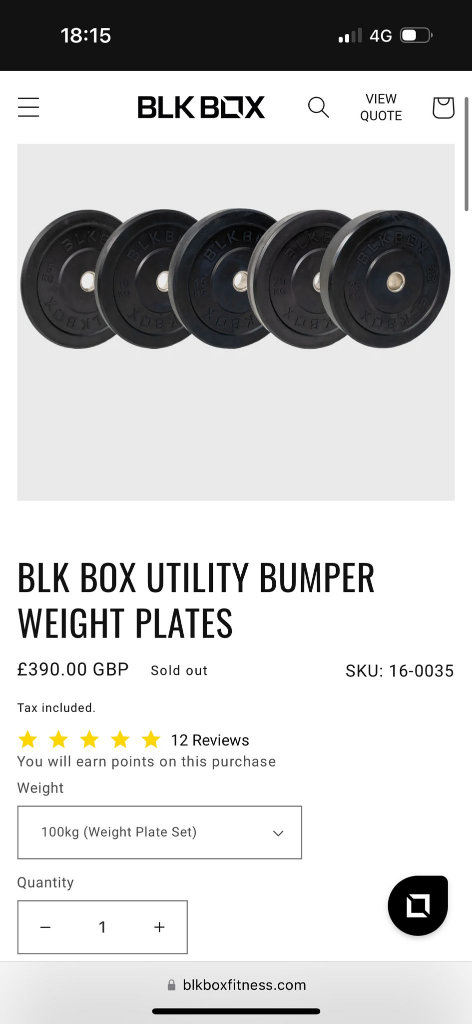 BLK BOX Weight Plates and Belfast Bar
