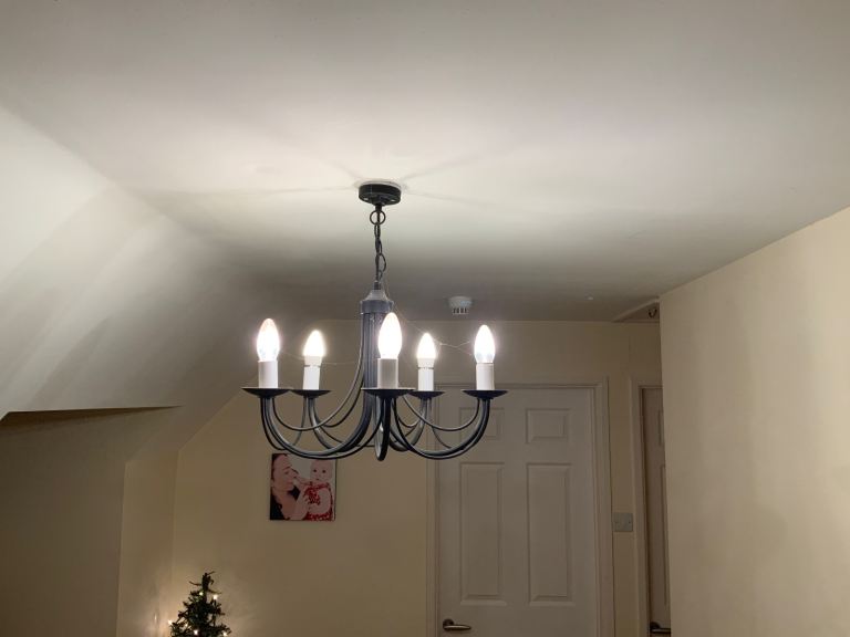 image for Black Metal Ceiling Light (5 pendants)