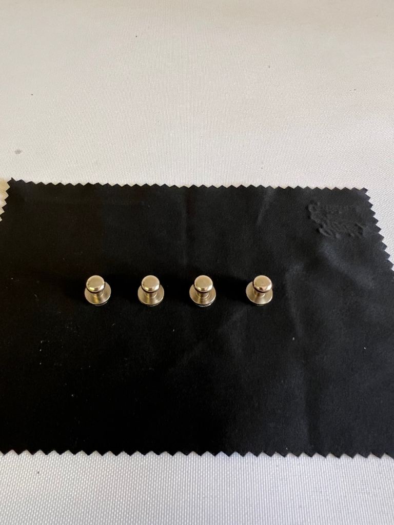 Set of 4 Silver-Tone Shirt Studs / Cufflink Buttons