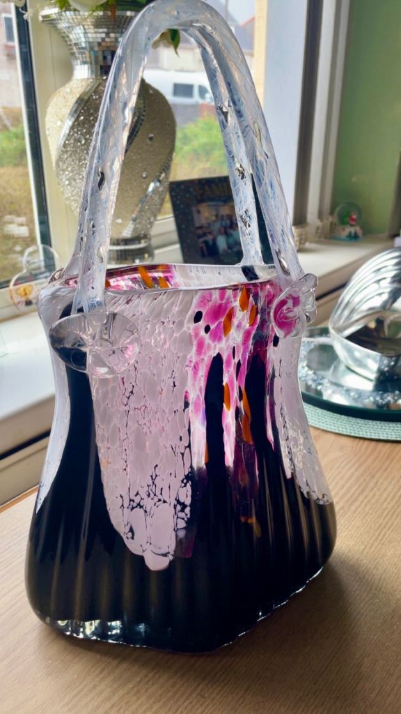 Murano Style Glass Handbag 
