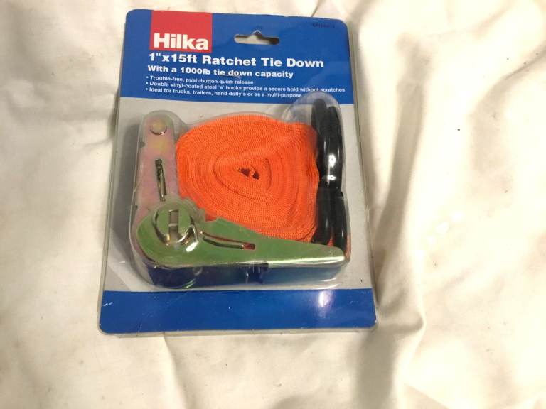 NEW Hilka 15ft x 1in Ratchet Tie Down Strap
