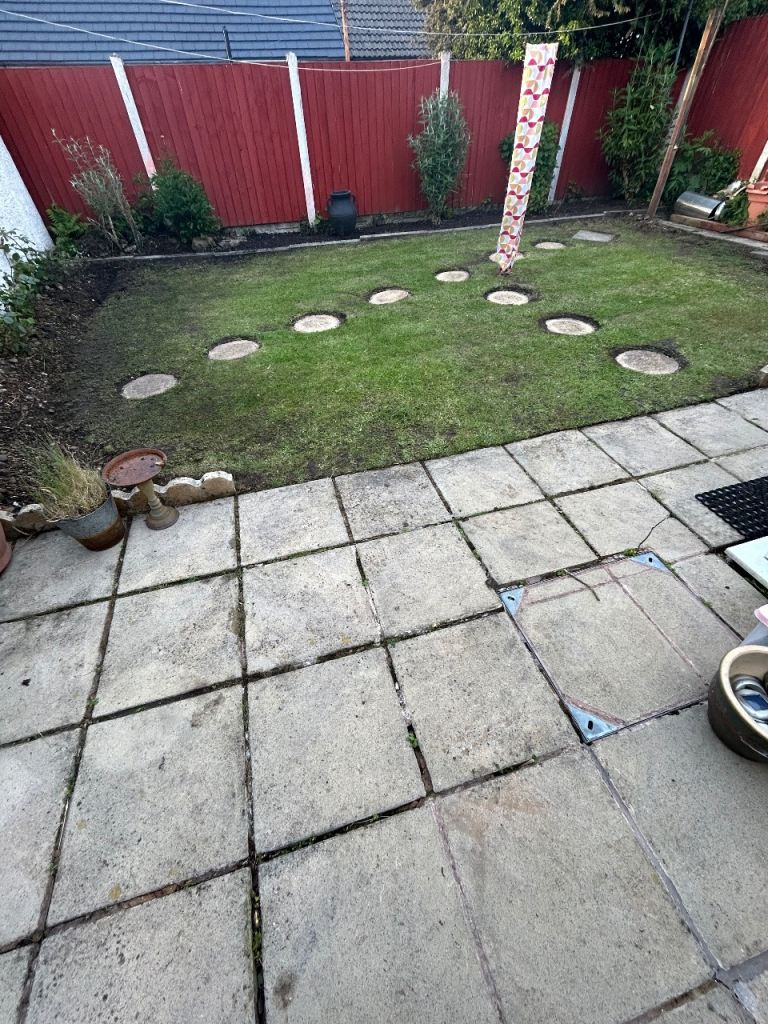 Garden maintenance power washing driveways and fences sheds etc treated.