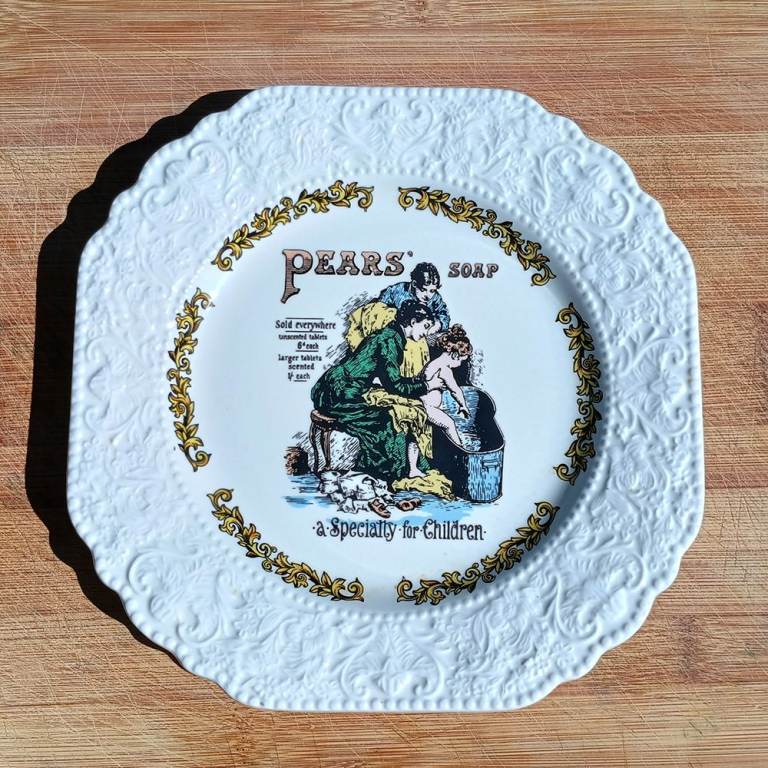 Vintage, Collectables Lord Nelson Pottery Advertising Plates, Bovril & Pears Soap, 1970s