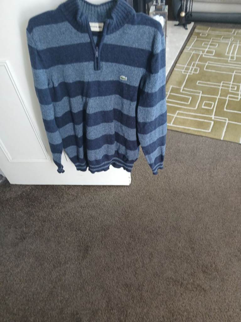 Mens lacoste 1/4 zip jumper sized large vgc