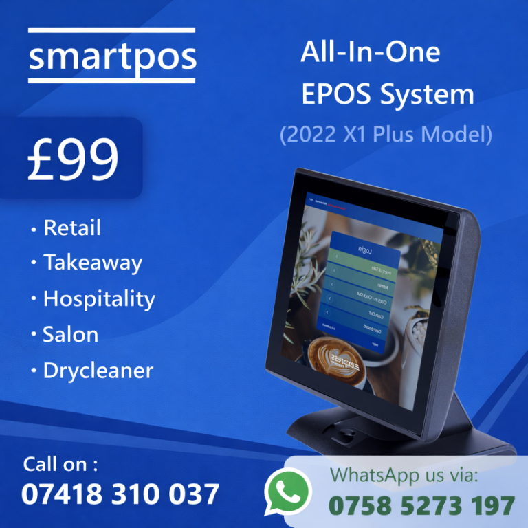 15” NEW EPOS System Retail Hospitality Salon Takeaway Restaurant With Software