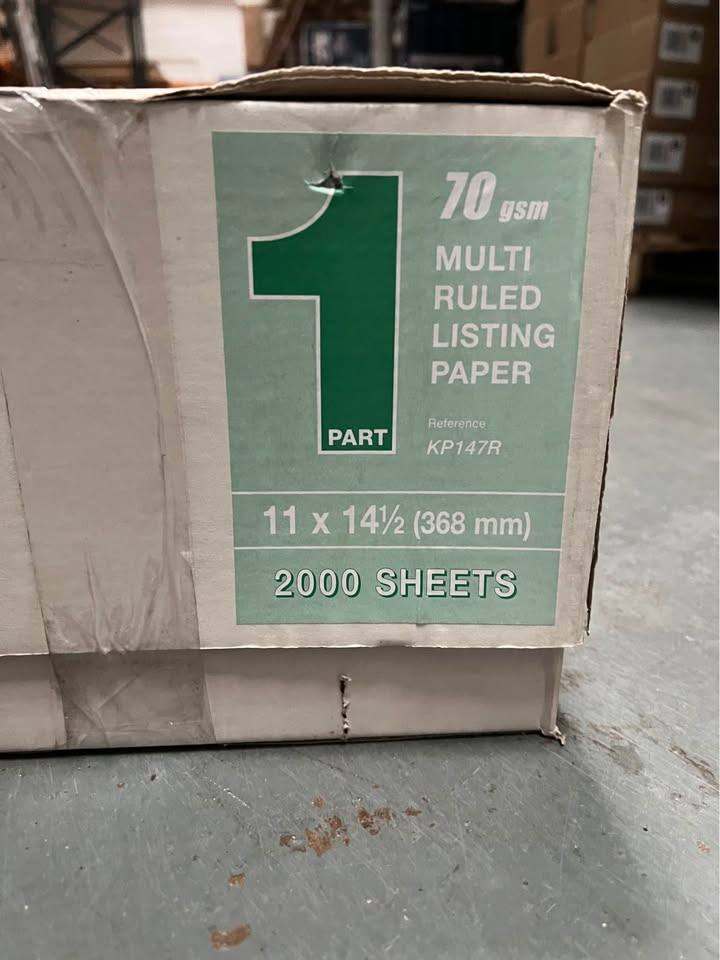  Box Of Multi Ruled Listing Paper 2000 Sheets 11x14.5 (368mm) Scrap Kids School Nursery