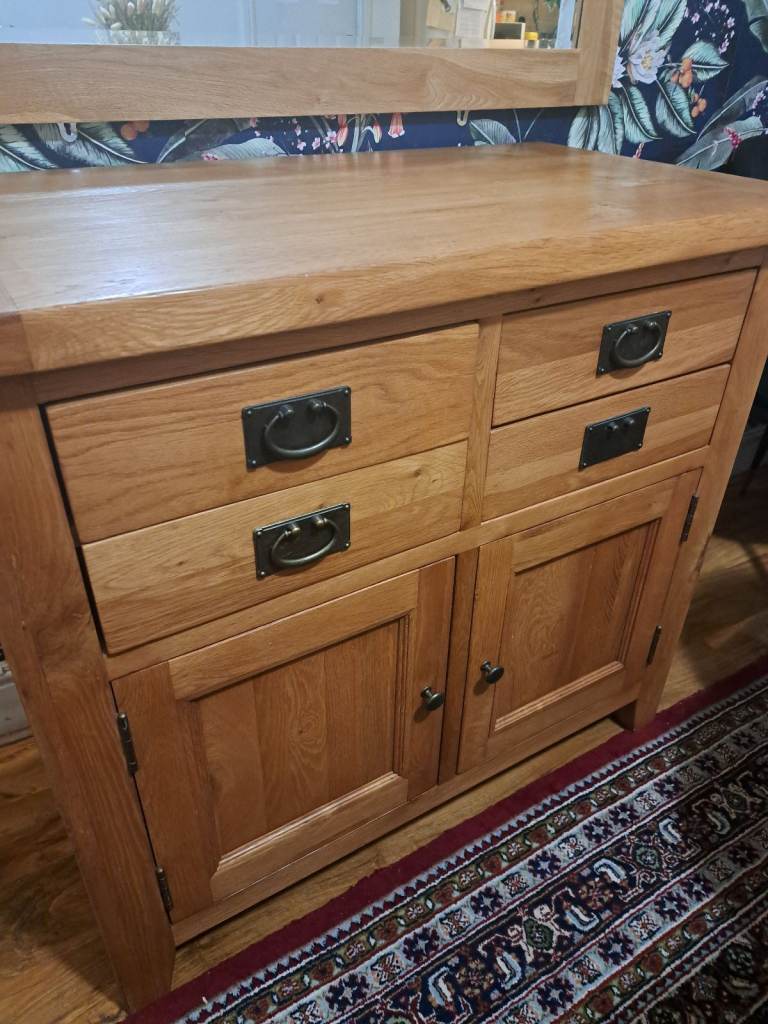 image for Solid oak sideboard 100cm 90cm 55cm 
