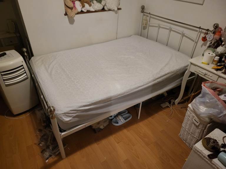 Small Double Metal Bed Frame + Mattress