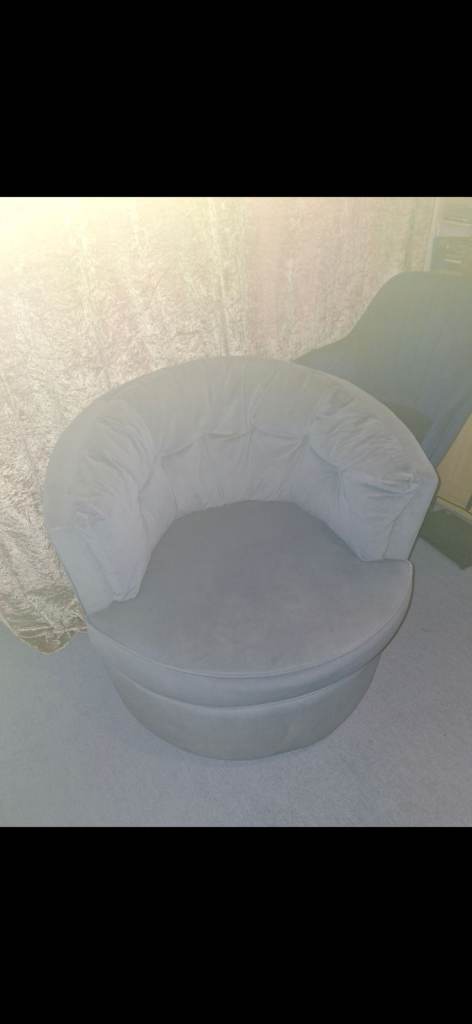 Cuddle chair swivels rotating grey